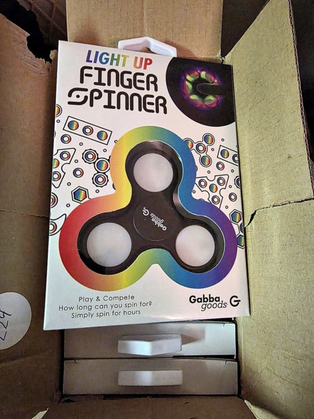 10pcs Whole Box Of Gabba Goods Light Up Finger Spinner Multicolor